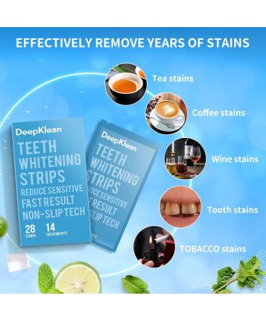 DeepKlean White Teeth Whitening Strips - Enamel Safe, Express 3-Day Results, 28 Strips for Sensitive Teeth, Peppermint Flavor - Buy Online on GoSupps.com