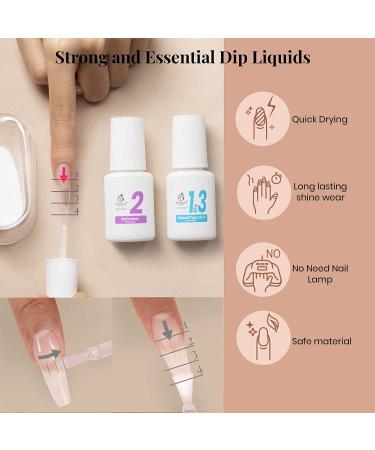 Beetles Nail Dip Powder Kit - Clear Dipping Powder with Base & Top Coat Activator for French Manicure & Nail Extension - Nail Art Kit for Beginners - Buy Online on GoSupps.com