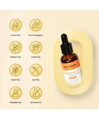 Buy NEUTRIHERBS Vitamin C Serum with Hyaluronic Acid - Anti-Aging Brightening Facial Serum for Daily Skincare - 1 fl oz - Buy Online on GoSupps.com