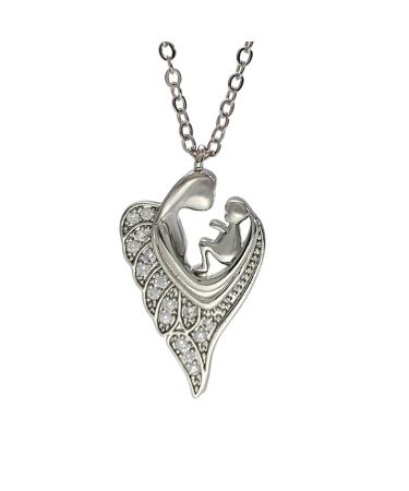 Oralgos Elegant aesthetic women's necklace unique mother child love trailer necklace aesthetic necklace for women shape copper