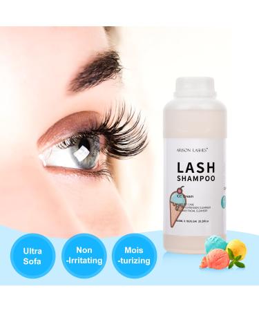 ICE CREAM Eyelash Extension Shampoo 600ml - Paraben & Sulfate Free Foaming Cleaner for Extensions & Natural Lashes - Safe for Professional & Self-Use - Buy Online on GoSupps.com