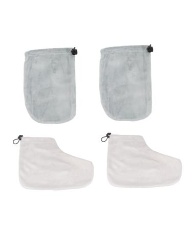 VALICLUD Lot De 2 Set De Paires De Couvre-pieds En Cire Et Moufles En Coton Isolant Thermiques Taille Unique Pour Th rapie La Paraffine Usage Maison Et Spa