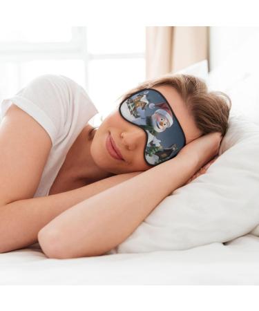 Christmas Santa Snowman Print Double-Sided Eye Mask | Soft Light Blocking for Enhanced Sleep Quality - Buy Online on GoSupps.com