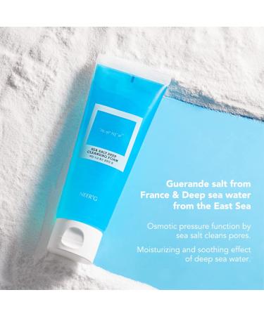 NEER G Sea Salt Deep Cleansing Foam - pH5.5 Mild Facial Cleanser for Normal to Sensitive Skin | 4 Fl Oz (120ml) - Moisturizing Face Wash - Buy Online on GoSupps.com