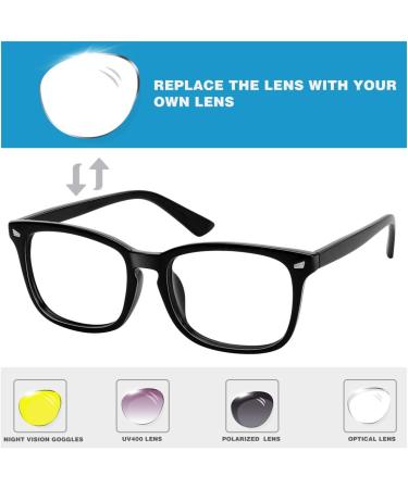 Children's Blue Light Blocking Glasses - Clear Lens for Boys & Girls Non-Prescription Anti-Eye Strain Frames (Black + Transparent) - Buy Online on GoSupps.com