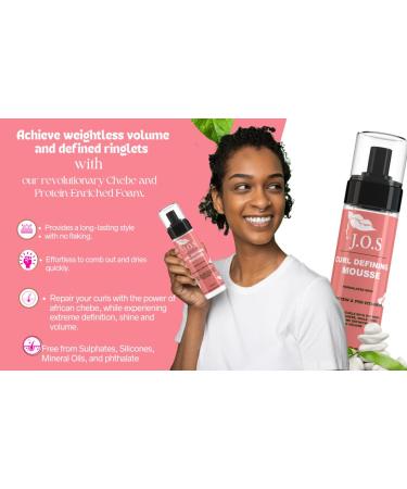 J Organic Solutions Curl Defining Mousse with Avocado Oil | Frizz-Free Curls Shine & Volume | Medium Hold Hair Care - Buy Online on GoSupps.com