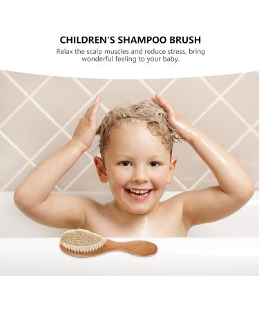 Toddler Hair Brush - Natural Dry Bristles, Infant Massaging Bath Gift, Soft Scalp Brush for Baby, Toddlers, Children - Buy Online on GoSupps.com