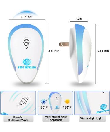 Avantaway Ultrasonic Pest Repeller 6 Pack - Indoor Pest Control for Mosquito, Mouse, Cockroach, Bug - Electronic Plug-in Insect Repellent for Home, Garage, Warehouse, Office, Hotel (Light Blue) - Buy Online on GoSupps.com