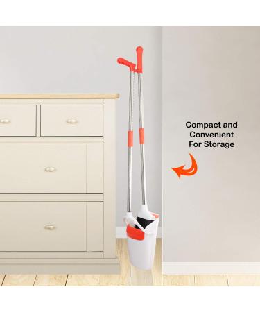 Broom and Dustpan Set - Heavy Duty Upright Standing Dust Pan with Extendable Broomstick - Easy Assembly for Home, Kitchen, Office - No More Tears Design - Buy Online on GoSupps.com