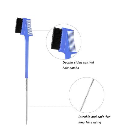 6-Piece Hair Edge Brush & Rat Tail Comb Set for Women - Double Sided Control Comb for Natural Styling - Ideal for Hair Edges & Eyebrows - Buy Online on GoSupps.com