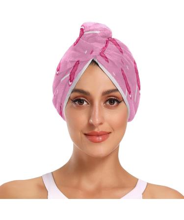 Heart Lolly Pop Pattern Dry Hair Cap & Quick Drying Towel Set - 2 Piece Super Absorbent Soft & Comfortable with Button Headband - Perfect for International Shipping - Buy Online on GoSupps.com