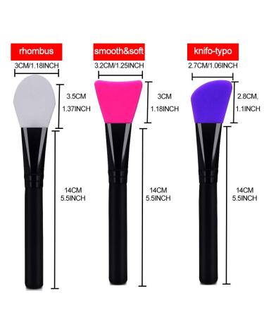 Silicone Face Mask Brush Set - 3-Piece Cosmetics Tools for DIY Masks & Serums - Buy Online on GoSupps.com
