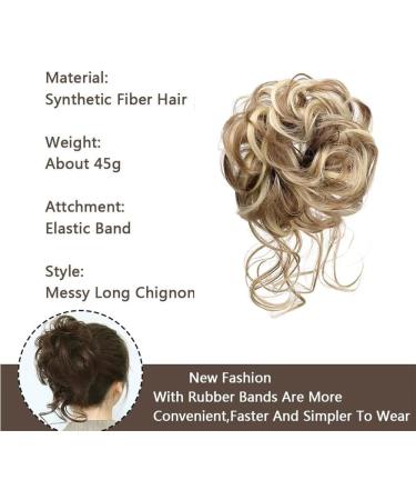 Messy Bun Hairpiece Hair Gum Updos Hair Piece Voluminous Curly wavy Hair Bun Scrunchies Extensions for Women Girls (18H613) - Buy Online on GoSupps.com