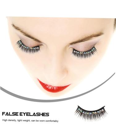minkissy 30 Pairs Diamond False Eyelashes Fake Eyelashes Natural Exaggerated Eyelashes Cosplay Eyelash False Lashes Natural Manga Lashes Chemical Fiber Hard Stem Decorate With Diamond - Buy Online on GoSupps.com