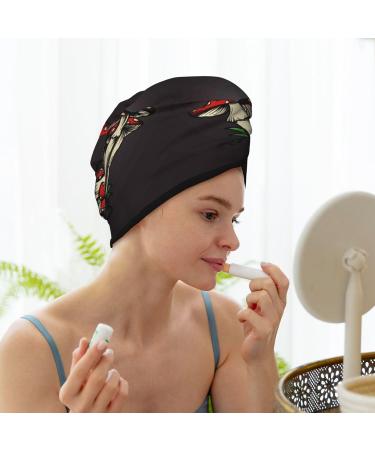Hair Towel Wrap - Quick Drying Towel Turban with Button | Red Mushroom Design - Buy Online on GoSupps.com