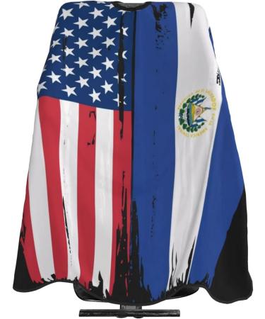 USA El Salvador Flag Barber Cape | Professional Waterproof Hair Cutting Apron - 55x66 for Stylists & Home Use - Buy Online on GoSupps.com