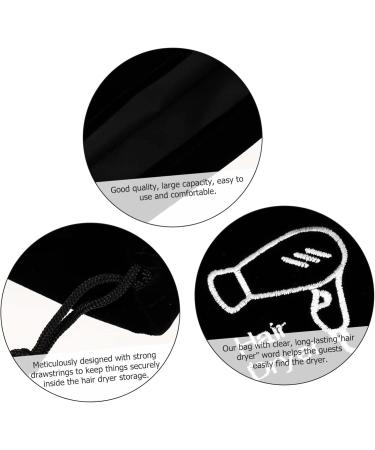WOONEKY 4 Pcs Hair Dryer Storage Bag Portable Dryer Suitcases Hair Styling Tools Bags Product Flannel Black - Buy Online on GoSupps.com