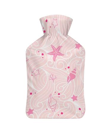 Heat bottle with the lids and seafared pink rubber water sac for pain relief cramps foot warmer hot and cold therapy