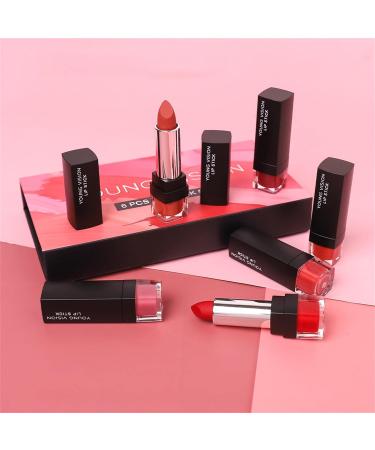 Hudhowk's 6-Part Sexy Lipstick Set | Long-Lasting Matte Velvet | Waterproof & Moisturizing | Non-Stick Lipsticks for All-Day Wear - Buy Online on GoSupps.com