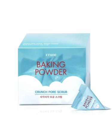 ETUDE Baking Powder Crunch Pore Scrub (0.25 Fl Oz x 24 Pouches) Facial Scrub 43.5% Baking Powder for Deep Cleansing Gentle Exfoliation Cooling Effect Hydrating Korean Skin Care Beauty