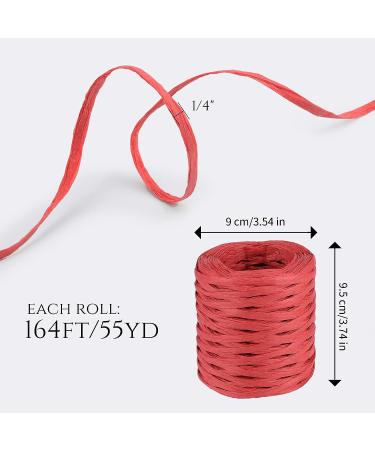 Christmas Natural Raffia Paper Ribbon - 6 Rolls, Matte Twine for Gift Wrapping & Crafts - Buy Online on GoSupps.com