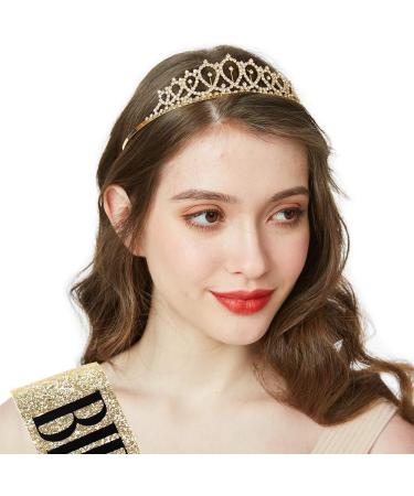 Birthday Girl Sash & Rhinestone Tiara Kit - Gold Glitter Set for Women | Birthday Party Supplies - Buy Online on GoSupps.com