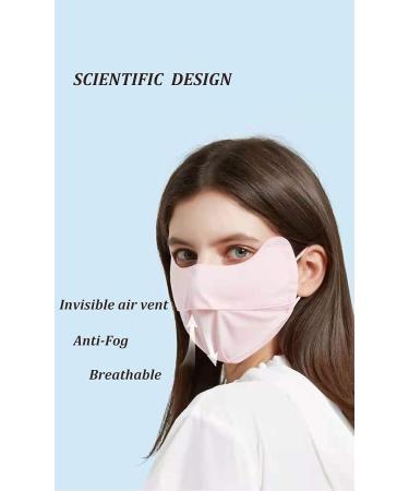 2pcs Cool Breathable Sun Protection Anti-UV Face Cover Mask Reusable Washable Stylish Face Masks with Adjustable Ear Loops(Pink) 23 13 7cm - Buy Online on GoSupps.com