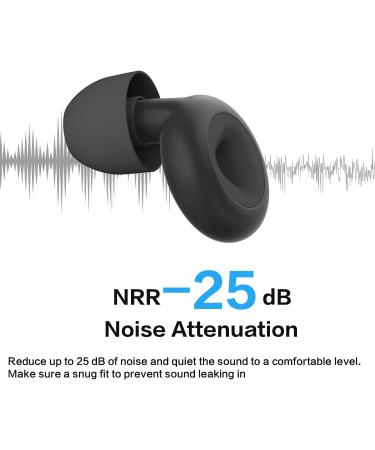 Silicone Ear Plugs for Sleeping - NRR 25 dB Noise Cancelling, Reusable & Super Soft - Ideal for Concerts, Motorcycle, Travel - Black - Buy Online on GoSupps.com