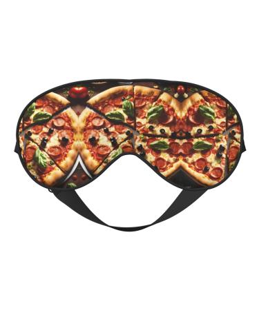 SSIMOO 3D Pizza Pepperoni Sleep Mask-Adjustable Breathable Fashionable Eye Mask for A Comfortable Sleep Experience Black