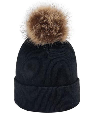 Shop Black Fleece Winter Hat for Toddlers (2-6 Years) | Warm Soft & Cozy Thermo Neck Warmer & Ear Protector - Buy Online on GoSupps.com