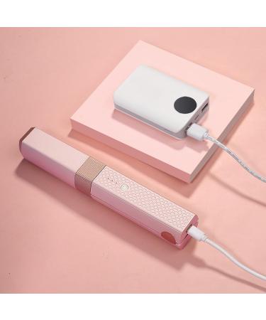 Portable Cordless Hair Straightener & Curling Iron - Fast Heating & Rechargeable Ideal for Travel Pink - Buy Online on GoSupps.com