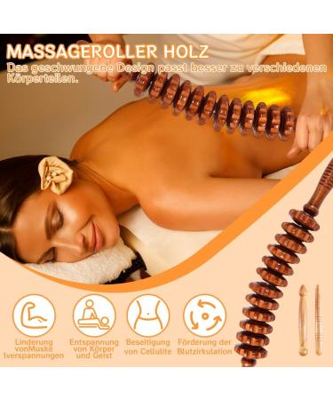 Joycabin Wood Massage Roller | Fascia Roll for Neck Back & Legs | Muscle Relaxation & Body Shaping Tool - Buy Online on GoSupps.com