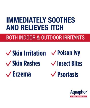 Aquaphor Itch Relief Ointment 1% Hydrocortisone Anti Itch Skin Ointment 1 Oz Tube - 2 Pack - Buy Online on GoSupps.com