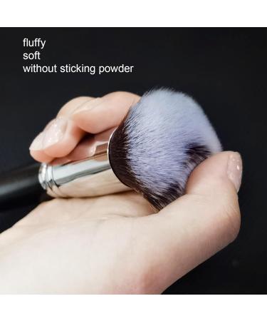 Round Top Kabuki Foundation Brush | Professional Grade Makeup Brush for Liquid & Mineral Powder | Best Blending Buffing & Stippling Tool - Black - Buy Online on GoSupps.com