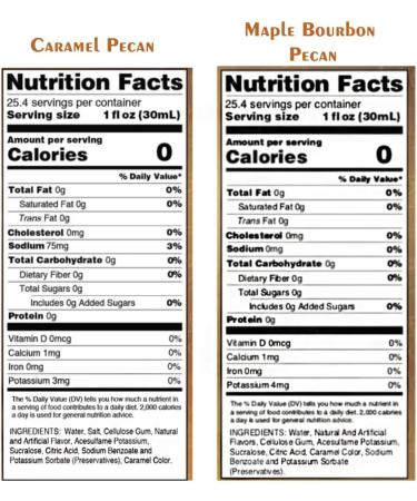 Jordan's Skinny Syrups Sugar Free Caramel Pecan & Maple Bourbon Pecan Coffee Syrup Combo Pack | Keto-Friendly | 0 Calories | 0 Sugar | 0 Carbs | 750ml each Bottle - Buy Online on GoSupps.com