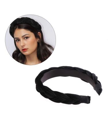 Beaupretty Flock Padded Headband - Vintage Alice Style Wide Braided Hairband for Women in Black - Buy Online on GoSupps.com