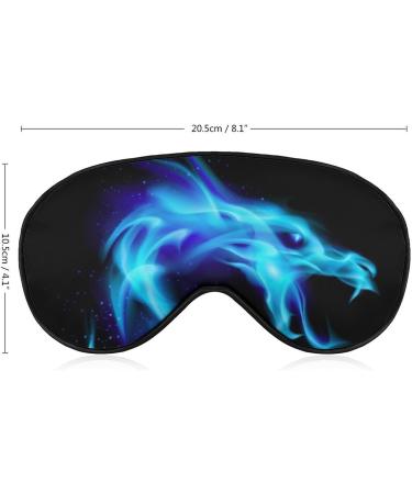 Silk Sleep Eye Mask - Adjustable Strap Black Blue Fire Dragon Art - Perfect for Men & Women Nap Yoga Meditation - 1 Count - Buy Online on GoSupps.com