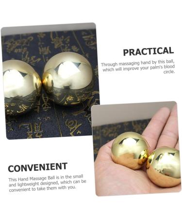 Fomiyes Vibrating Massage Balls - Handball & Finger Massage for Relaxation & Fitness - 1 Pair of Decorative Brass Palm Balls - Buy Online on GoSupps.com