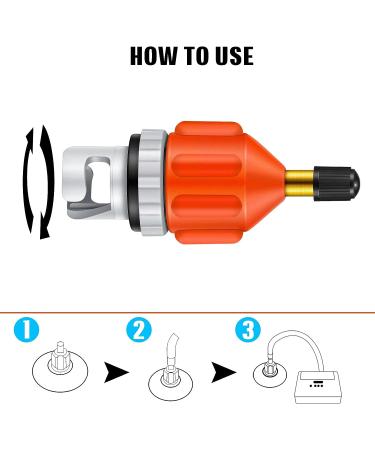 Inflatable Boat SUP Pump Adaptor Set - 4 Pcs Air Valve Adapter Kit for Conventional & Foot Pump | Compressor Connector for Paddle Board, Kayak, Stand Up Paddleboard - Buy Online on GoSupps.com