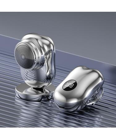 tesrgre Portable USB Electric Shaver Travel Shaver for Men Pocket Electric Shaver Beard Trimmer Digital Display B Silver - Buy Online on GoSupps.com