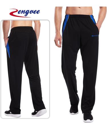ZENGVEE Men's Polyester Sweatpants 3-Pack with Pockets - Red/Blue/Navy, Large - Buy Online on GoSupps.com