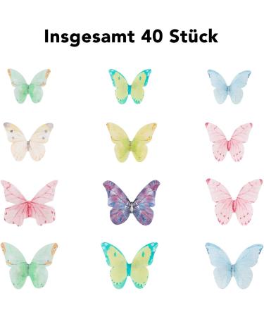 Catelves 40 Edible Butterflies for Cake Decoration | Perfect for Birthday Cakes | Elegant Edible Cake Toppers - Buy Online on GoSupps.com
