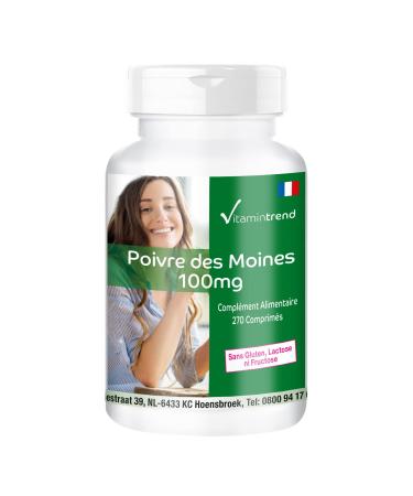 Monk Pepper 100mg - Vitex Agnus Castus Fruit Extract with Zinc - Vegan - 270 Tablets | Vitamintrend