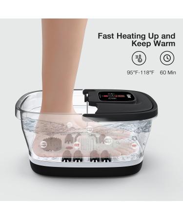 HOSPAN Collapsible Foot Spa - Heated Bubble Red Light Shiatsu Massager for Relaxation & Stress Relief - Portable Foot Bath with Temperature Control - Buy Online on GoSupps.com