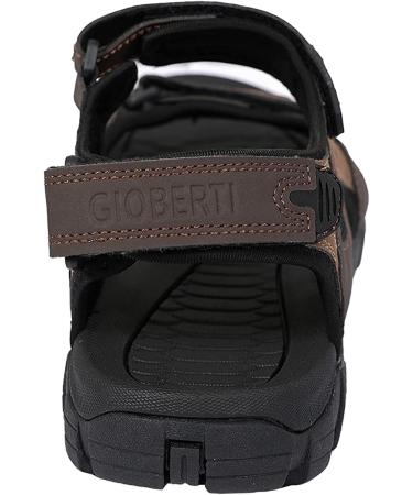 Gioberi Men's Open Toe Sandals with Adjustable Straps and Arch Support - Brown Size 9 - Buy Online on GoSupps.com