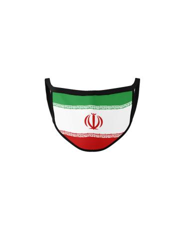 Fabric mask with a cotton rural flag washable reusable - face masks for adults ladies and men with land (Iran)