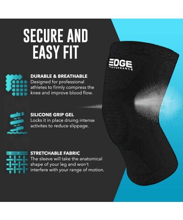 Knee Support Brace Compression Sleeve for Men & Women - Patella Gel Pads & Stabilizer - Pain Relief for Meniscus Tear ACL Arthritis - X-Large - Buy Online on GoSupps.com