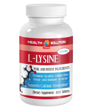 Improves Calcium Absorption Naturally - L-LYSINE Pure and Potent INGREDIANES Immune System Booster Supports Calcium Absorption - Vitamin c lysine Collagen 1B (100 Tablets)