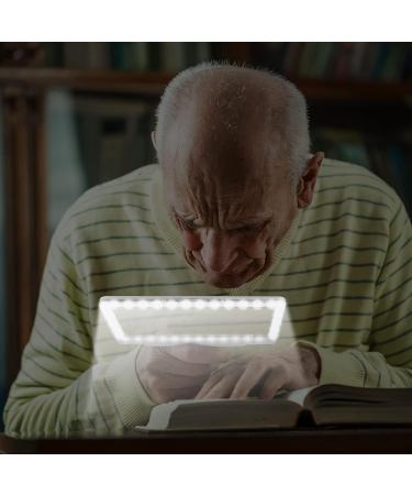 4X Magnifying Glass with 36 Adjustable LED Lights Provide Full-Page Viewing Area Evenly Lit Perfect for Low Vision Person and Seniors Silver magnifier - Buy Online on GoSupps.com