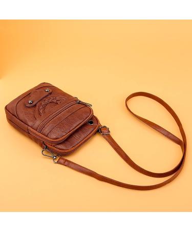Qwuveds Women's Small Shoulder Bag - Mini Phone Wallet & Messenger Bag - Perfect for Cycling & Kids - Brown - Buy Online on GoSupps.com